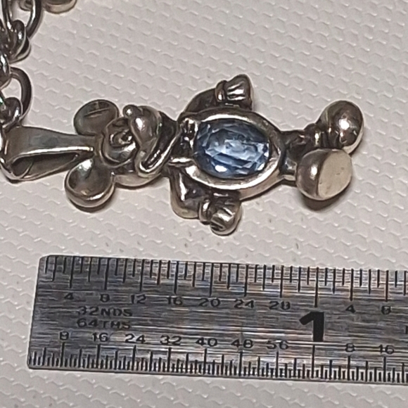 * Disney 925 Bracelet 5 Sterling Charms Epcot Mickey Mouse w/stones - Picture 2 of 6